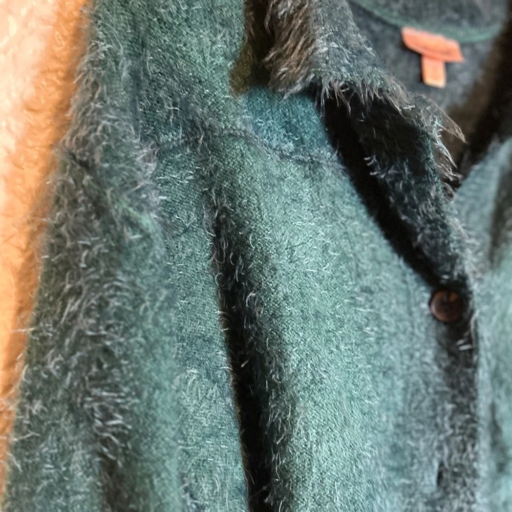 Willow &‎ Root Green eyelash knit cardigan sweater size small